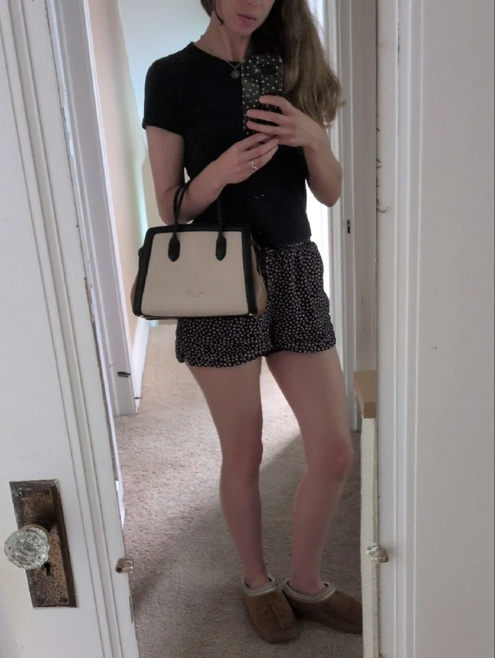 kate spade Black, Cream & Tan Leather Satchel